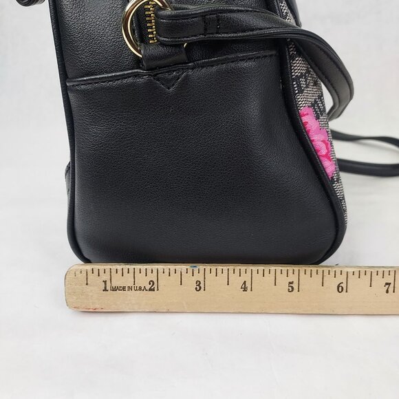 Juicy Couture Purse Black White Billboard Tote Pink Flower Satchel Bag Logo - Picture 15 of 16